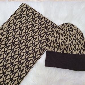 MK beanie and scarf